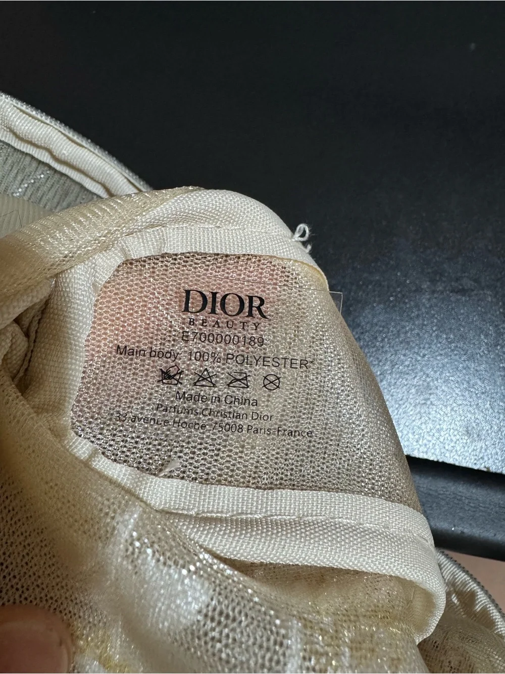 Dior Embroidered Butterfly Cosmetic Pouch in Cream